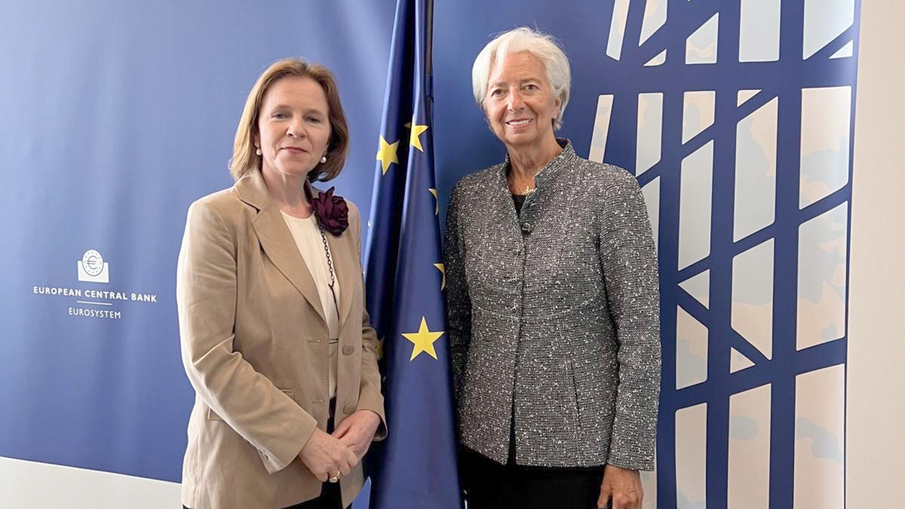 Visite officielle de Síofra O’Leary, présidente de la CEDH, à la Banque centrale européenne à Francfort-sur-le-Main