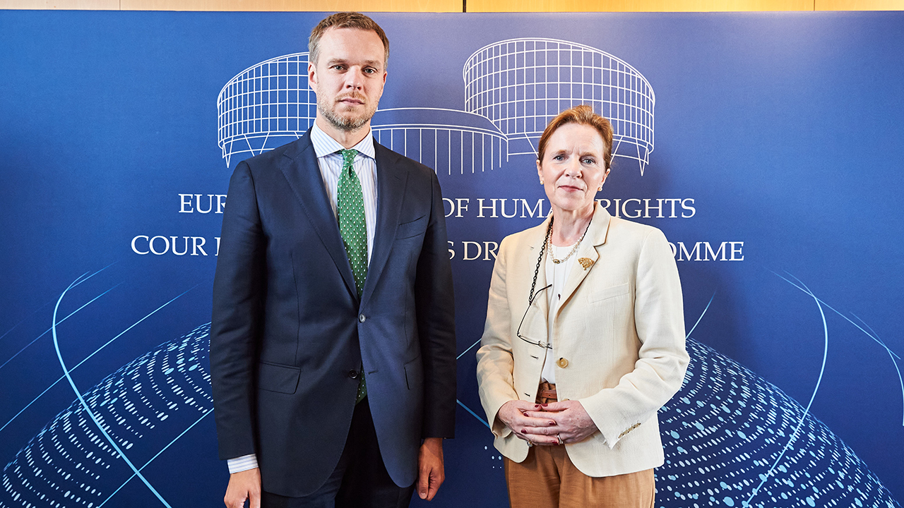 Visite officielle de Gabrielius Landsbergis, ministre des Affaires étrangères de la Lituanie, à la CEDH