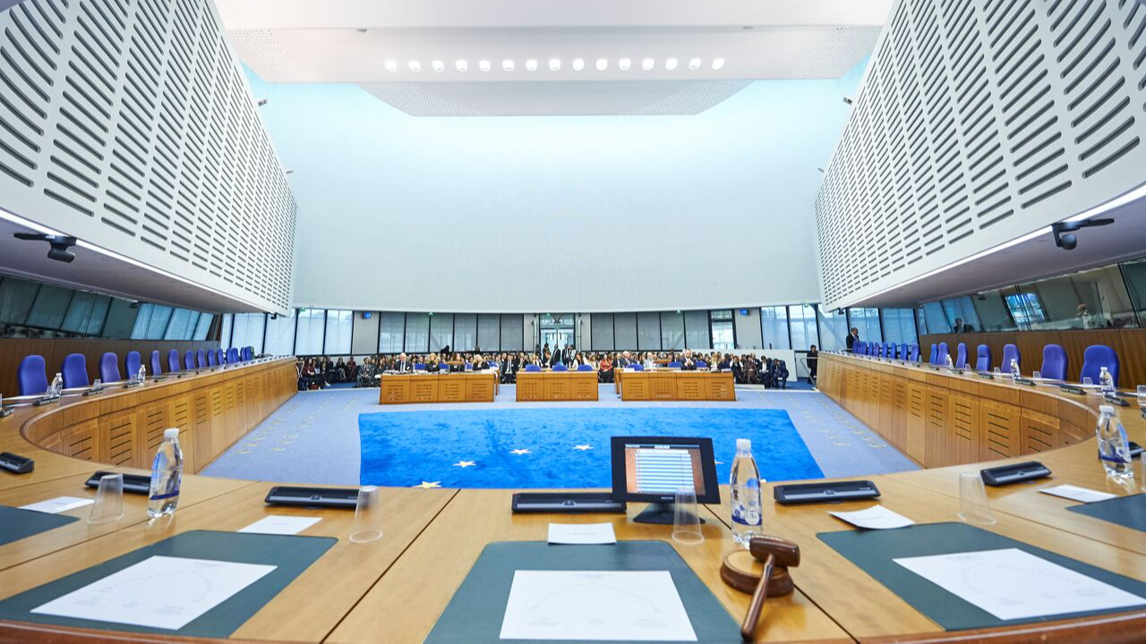 Main hearing room of the Human Rights building