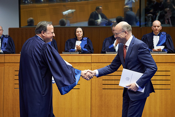 Photo of President Guido Raimondi and Koen Lenaerts